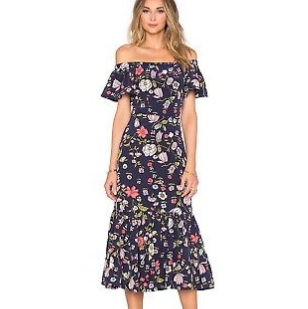 Nwot Rebecca Taylor Navy and floral dress